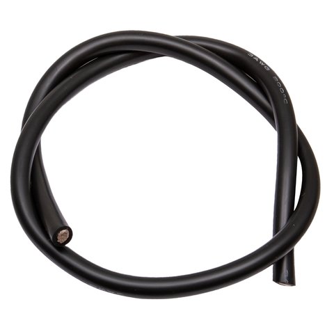 Провод в силиконовой изоляции 3AWG, 35 мм², 1 м, черный